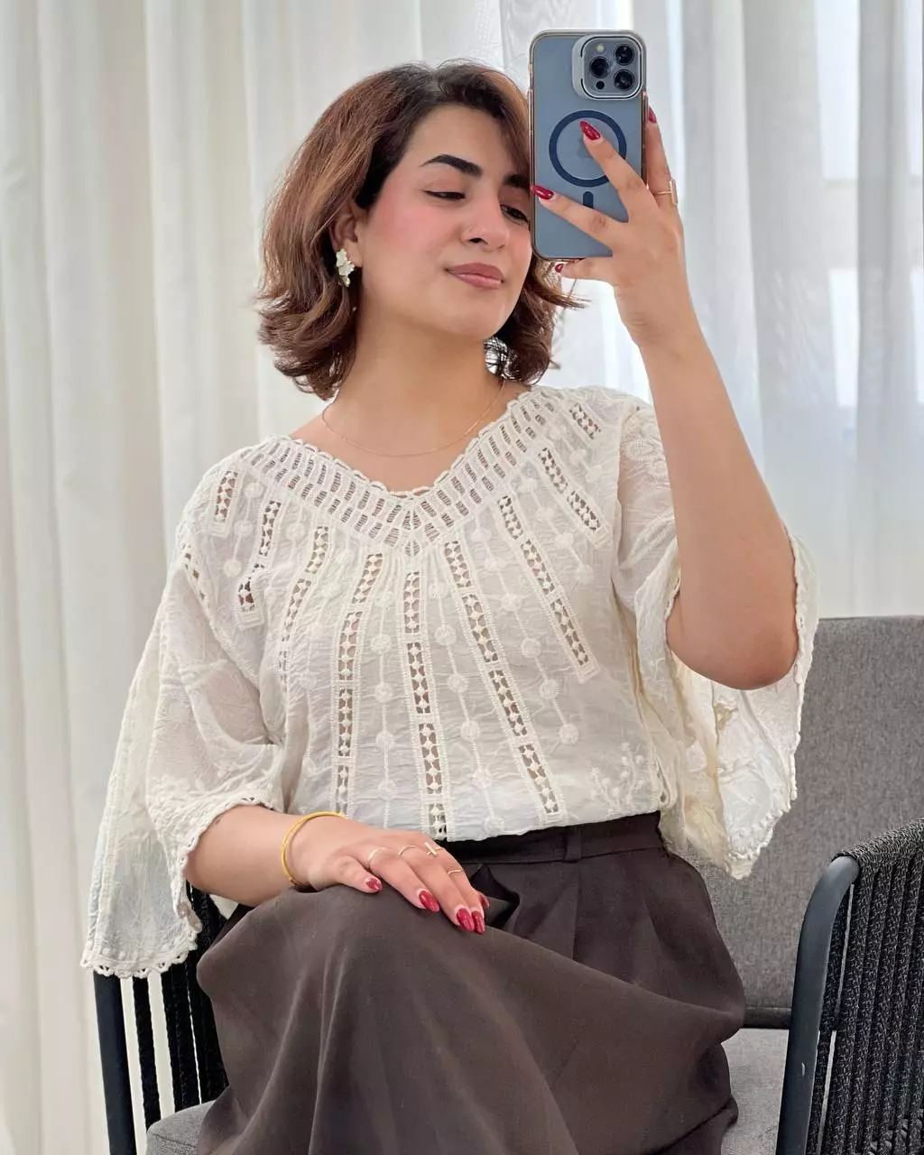 شومیز پانچ قلاب بافی کد 5636