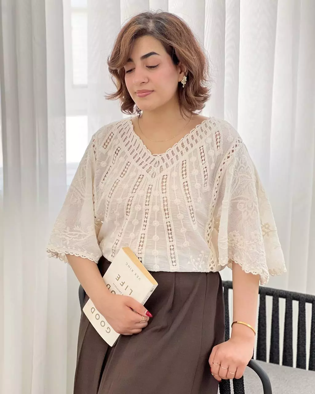 شومیز پانچ قلاب بافی کد 5636