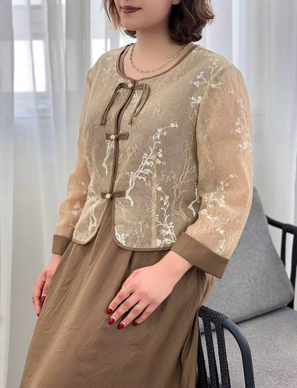 ست ۲ تیکه کت و سارافون کد 5647