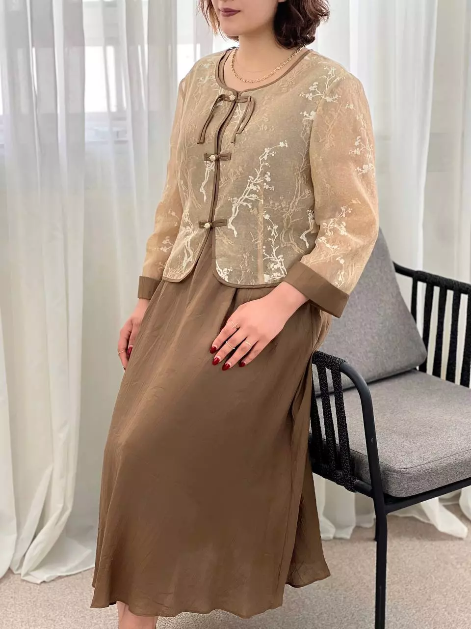 ست ۲ تیکه کت و سارافون کد 5647