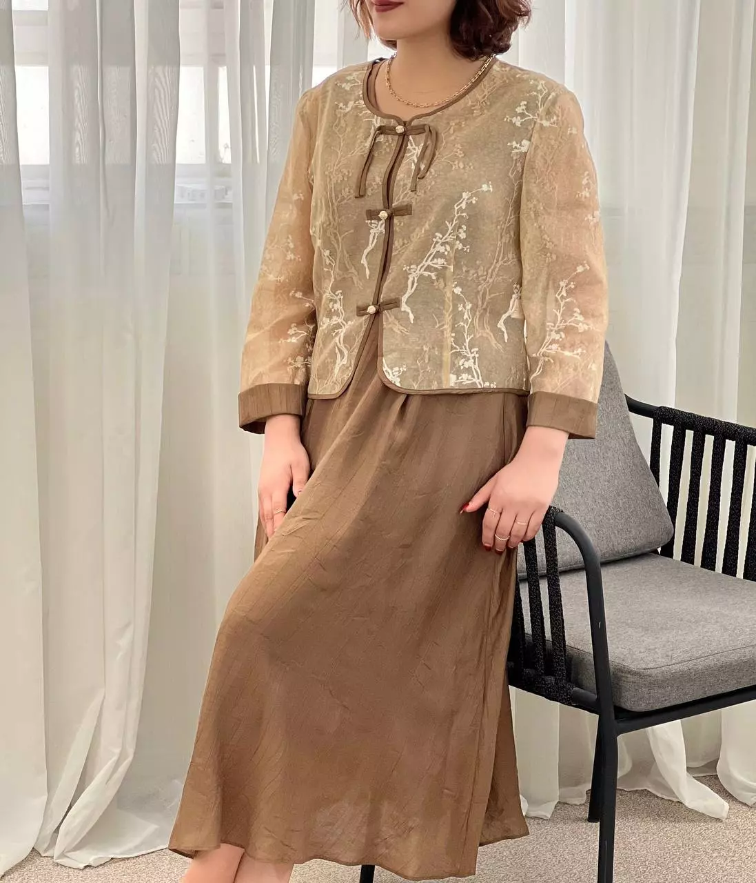 ست ۲ تیکه کت و سارافون کد 5647