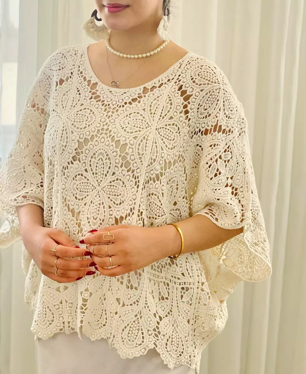 پانچ تمام قلاب بافی کد 55116