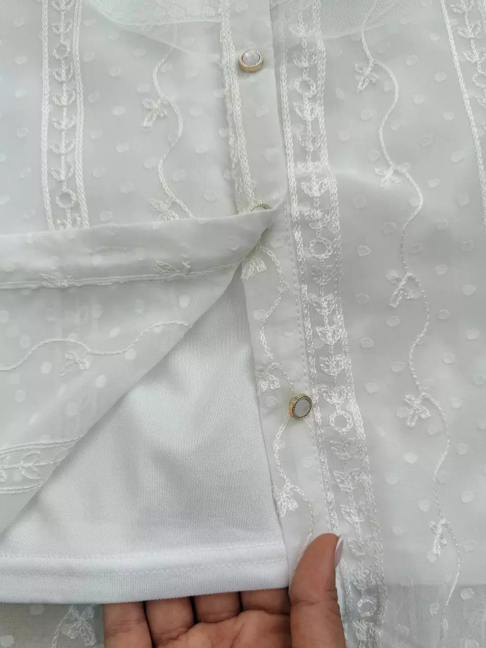 ست تاپ بهمراه شومیز تمام کار شده کد 55118