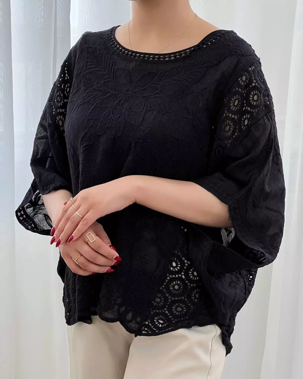 شومیز پانچ قلاب بافی کد 5618