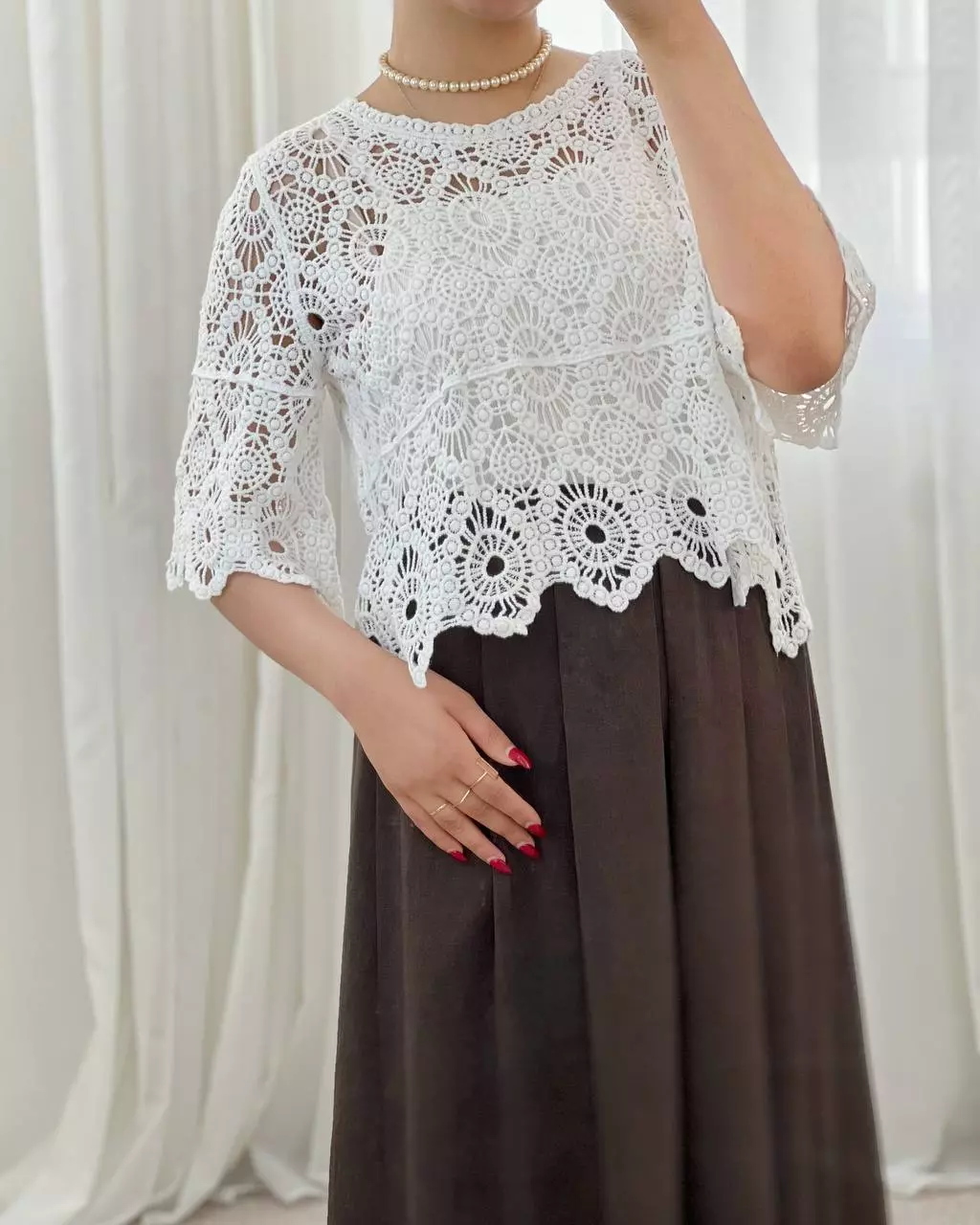 شومیز قلاب بافی مدل 5 کد 5437